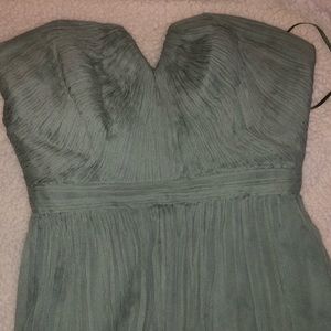 J.CREW mint green strapless bridesmaid dress